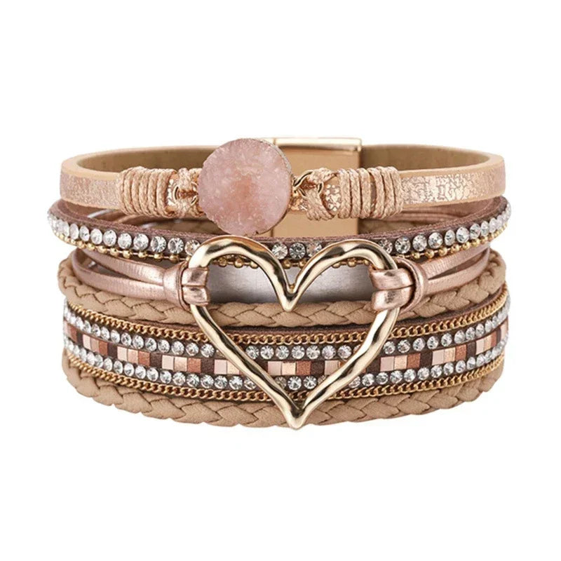 How to Stylishly Pair Bohemian Leather Bracelets with Your Favorite Glasses Necklaces and Earrings - Buzzastore