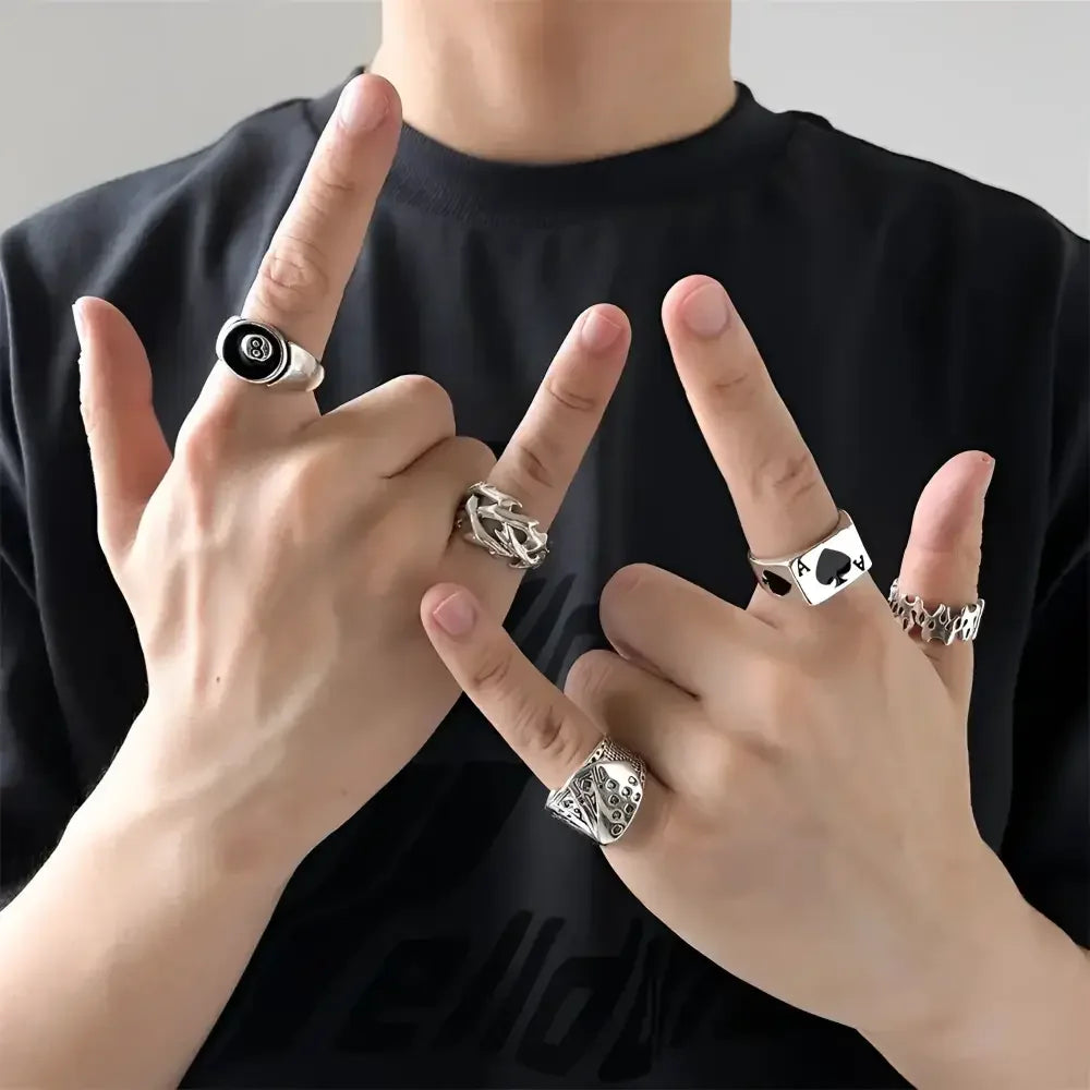 Sterling Silver Skull and Dragon Rings at Buzzastore - Buzzastore