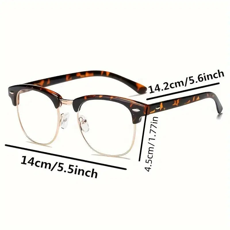 1 Pair Stylish Gaming Glasses - Blue Light Blocking Semi-Rimless Frame