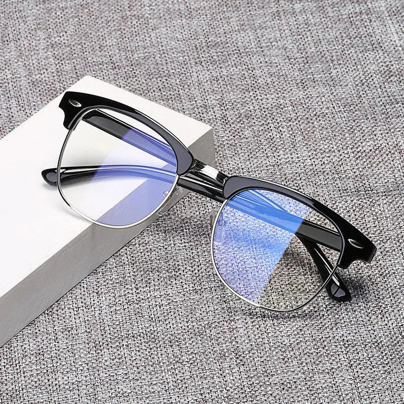 1 Pair Stylish Gaming Glasses - Blue Light Blocking Semi-Rimless Frame