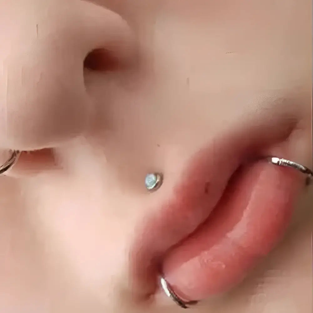 Pierced face.