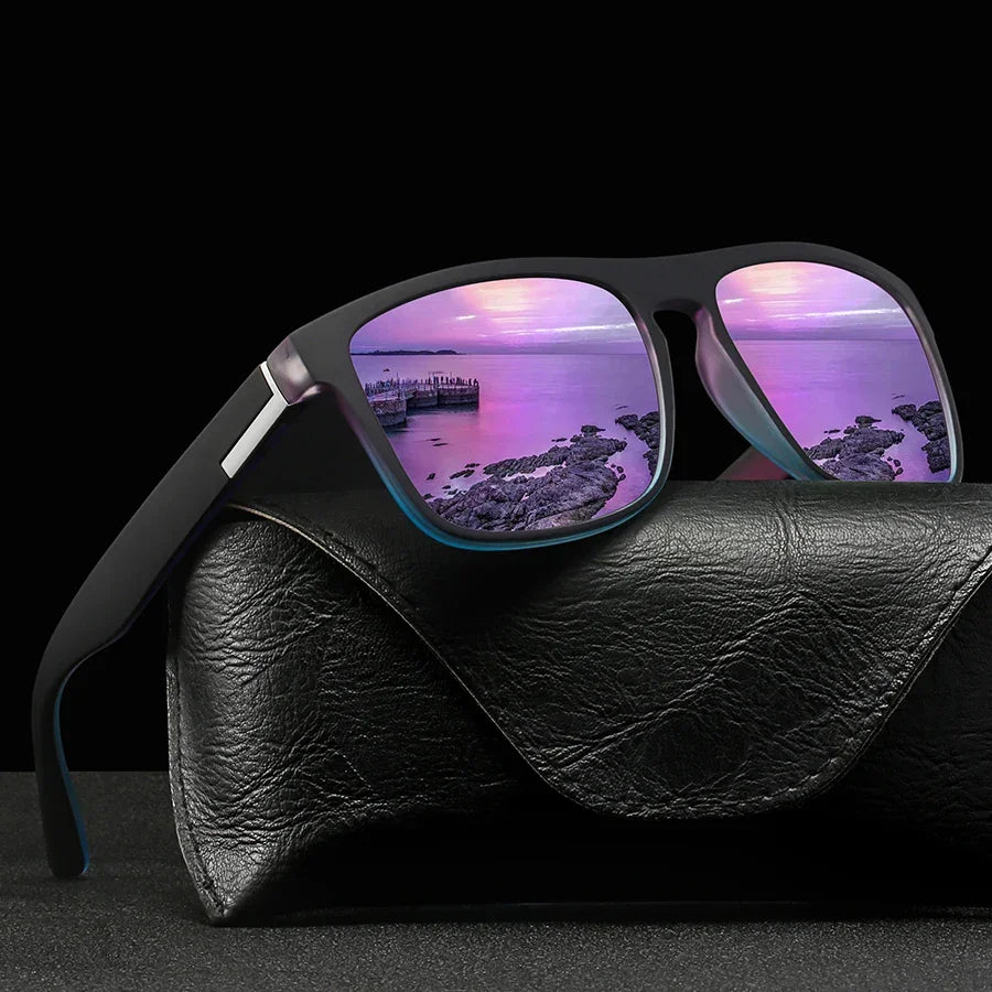 4PCS Vintage Square Sunglasses for Men Women - Luxury Anti-Glare Retro Eyewear for Fishing Driving - Buzzastore
