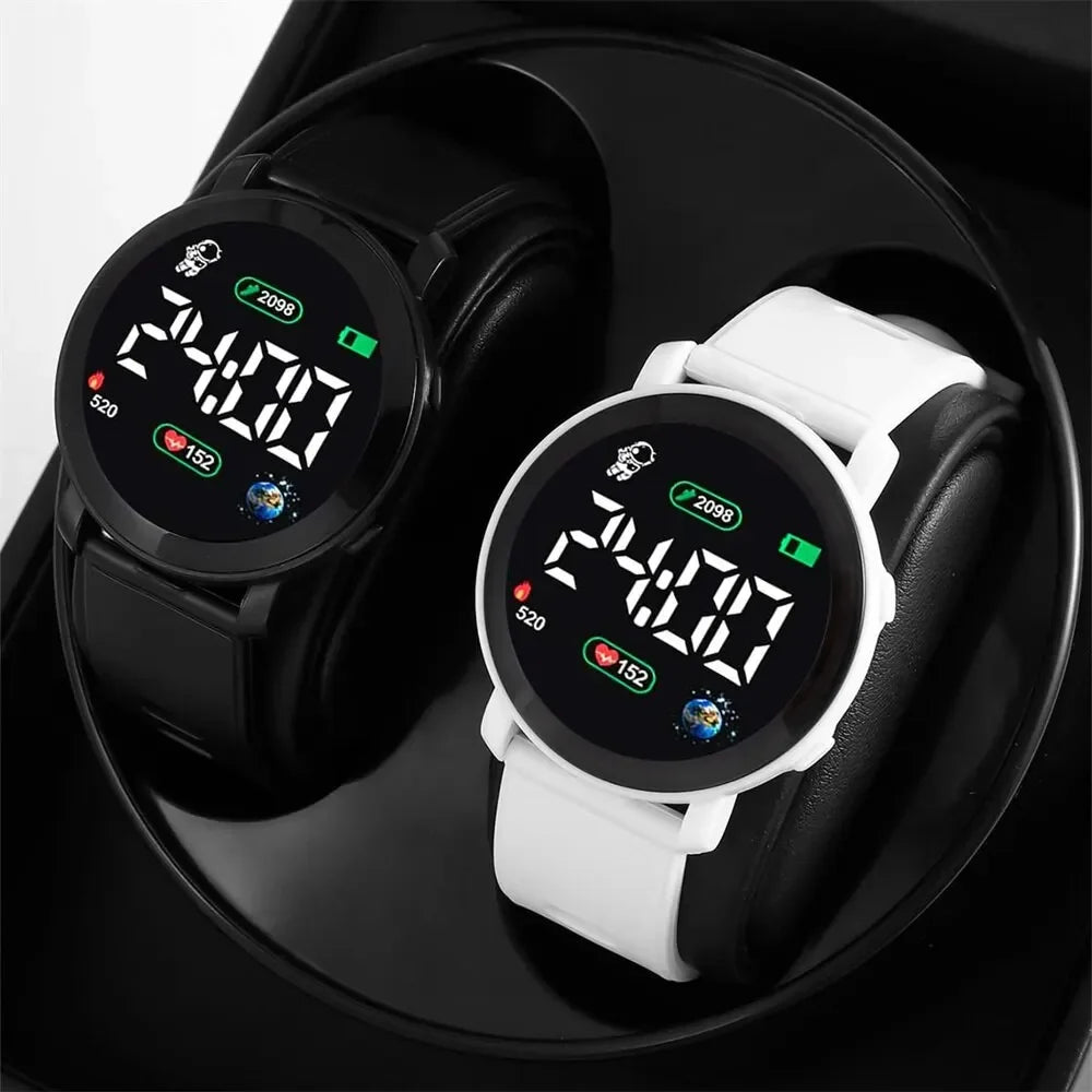 LED Digital Couple Watches for Men Women - Sports Army Military Silicone Electronic Clock Reloj Hodinky - Buzzastore