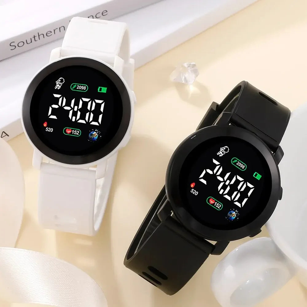 LED Digital Couple Watches for Men Women - Sports Army Military Silicone Electronic Clock Reloj Hodinky - Buzzastore