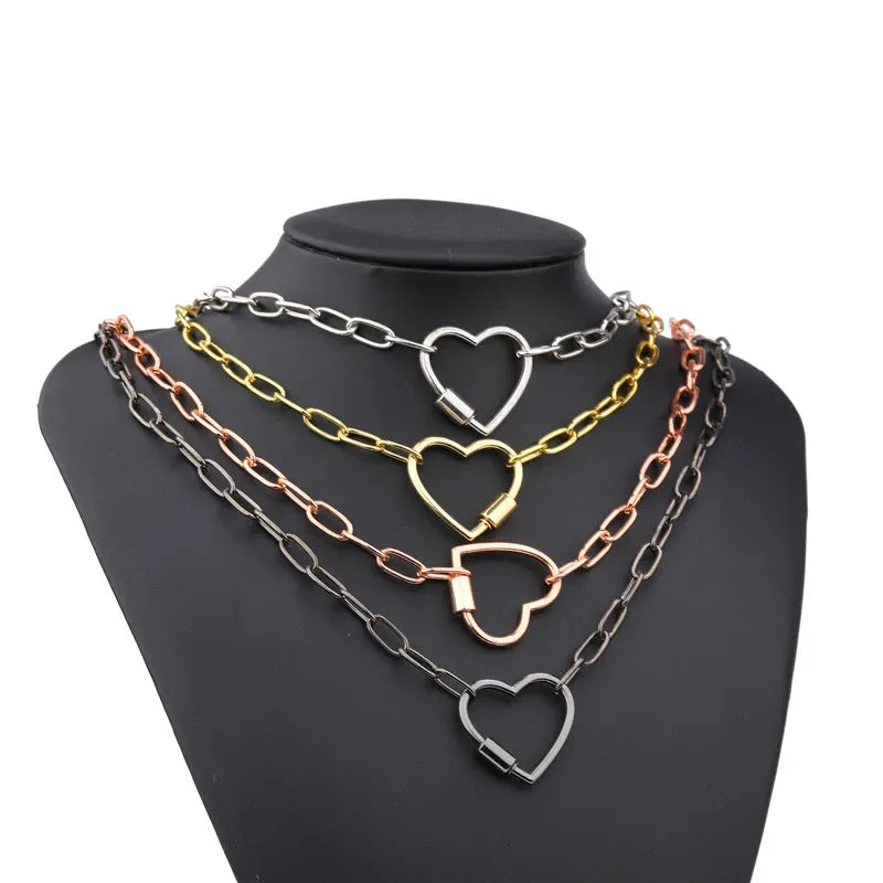 Punk Thick Chain Necklace for Women with Zircon Spiral Clasp 2020 Latest Design Charm Jewelry - Buzzastore