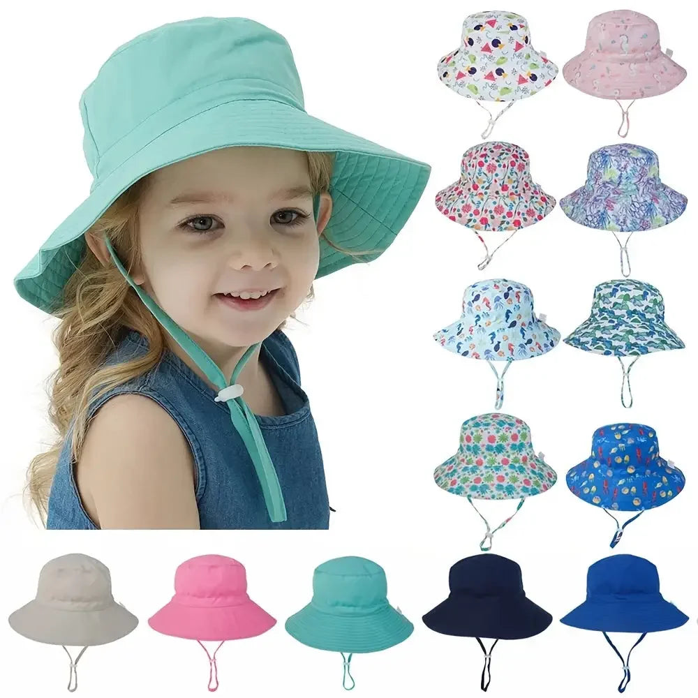Summer Sun Hats for Babies Kids 0-8 Years - Stylish UV Protection for Girls Boys - Buzzastore