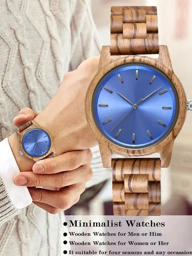 Handmade Vintage Wooden Quartz Watch for Men - Stylish Customizable Natural Wood Design - Buzzastore