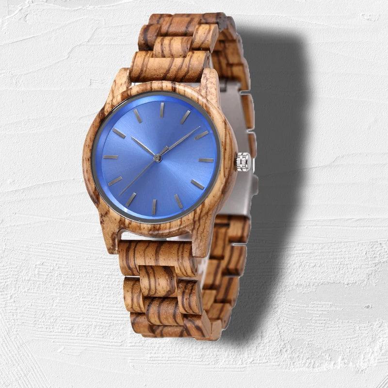 Handmade Vintage Wooden Quartz Watch for Men - Stylish Customizable Natural Wood Design - Buzzastore