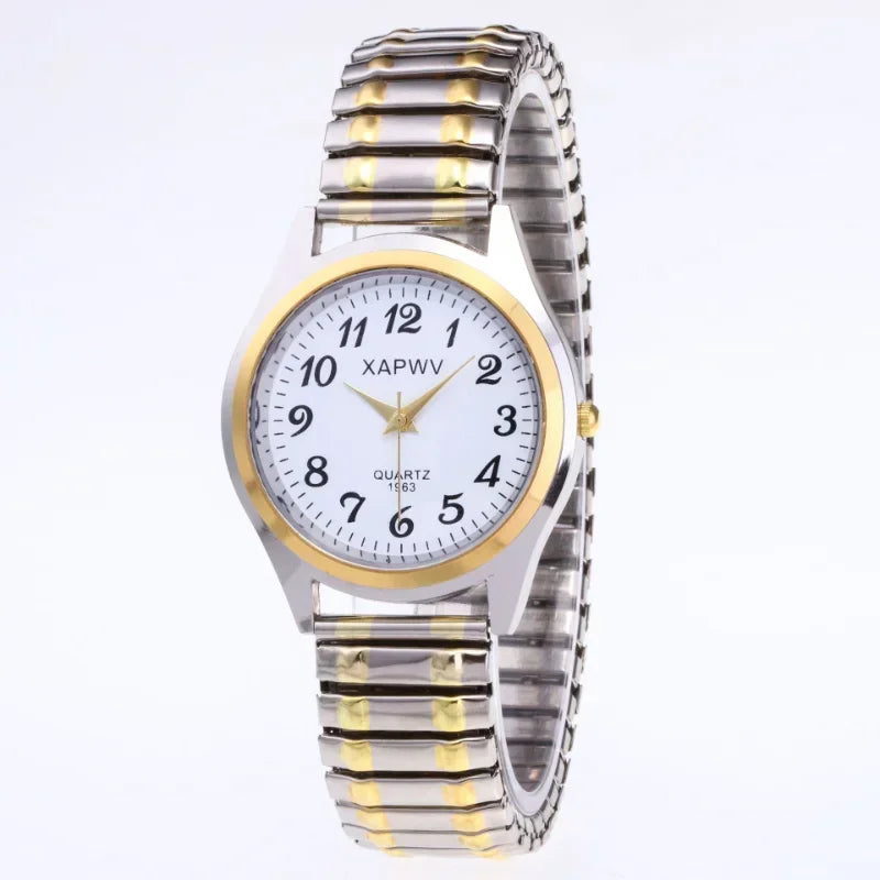 Couples Quartz Wristwatches with Flexible Stretch Bands - Simple Casual Design for Men and Women - Buzzastore