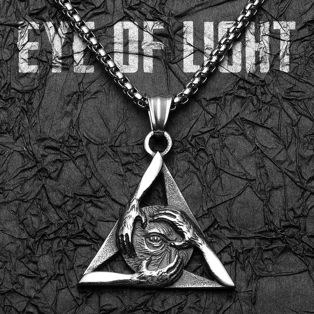 Freemasonry Eye of Light Stainless Steel Pendant Necklace for Men Women - Punk Fashion Jewelry Gift - Buzzastore