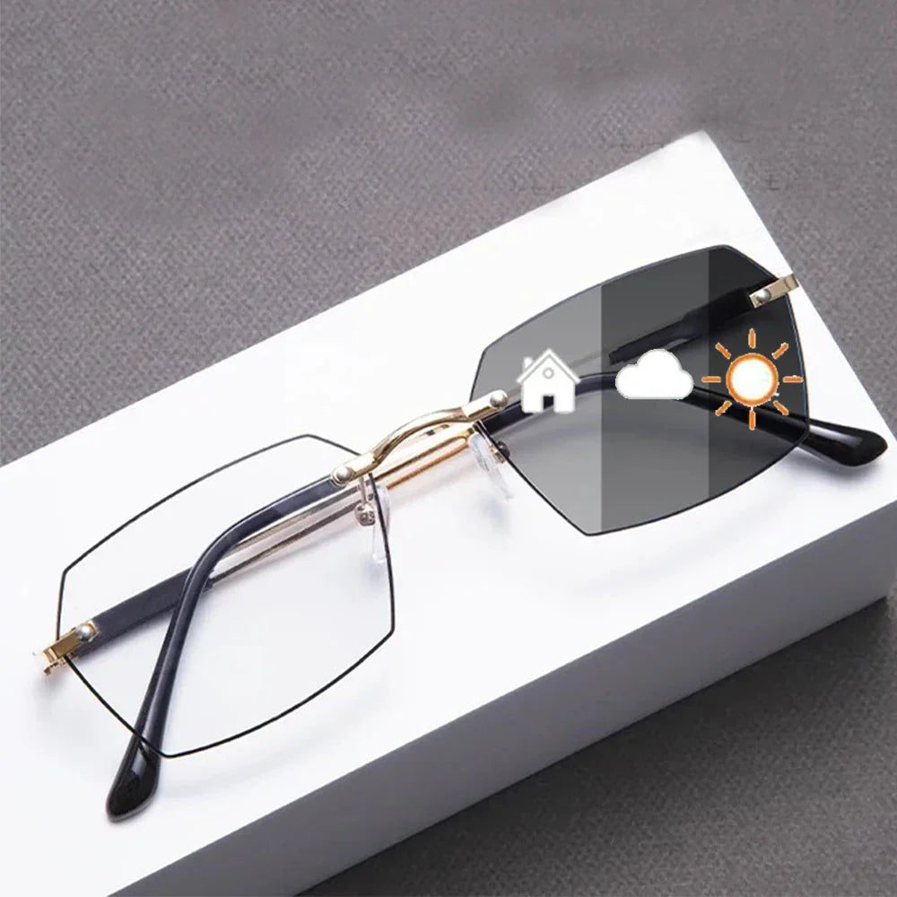 Photochromic Mens Driving Glasses - Ultra-Light Anti Blue Light Slim Frame Chameleon Sunglasses - Buzzastore