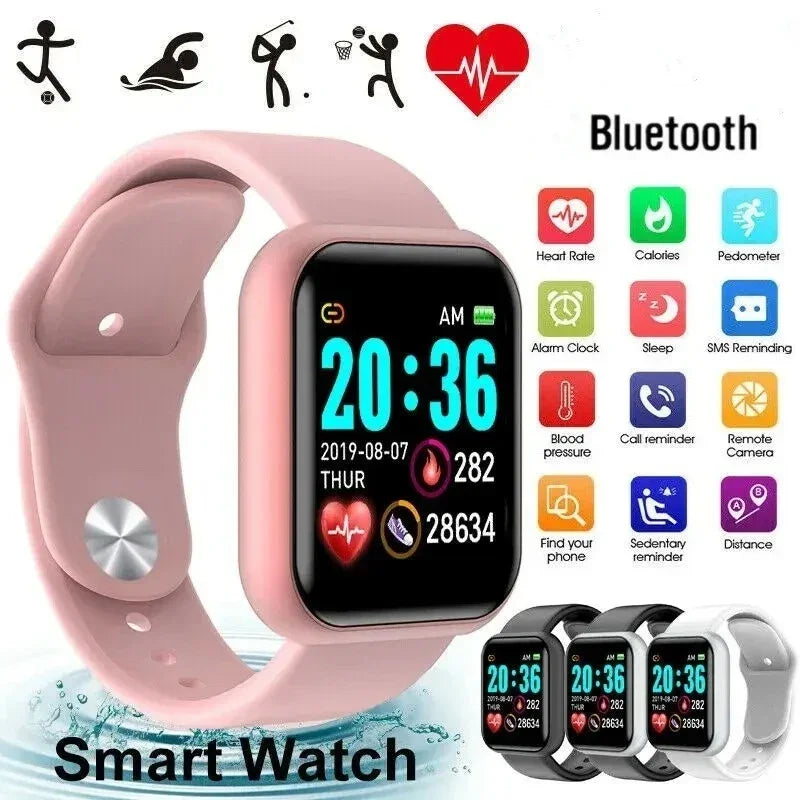 Bluetooth Smart Watch for Fitness Sleep Monitoring - Stylish Wristwatch for Men Women with Music Player - Buzzastore