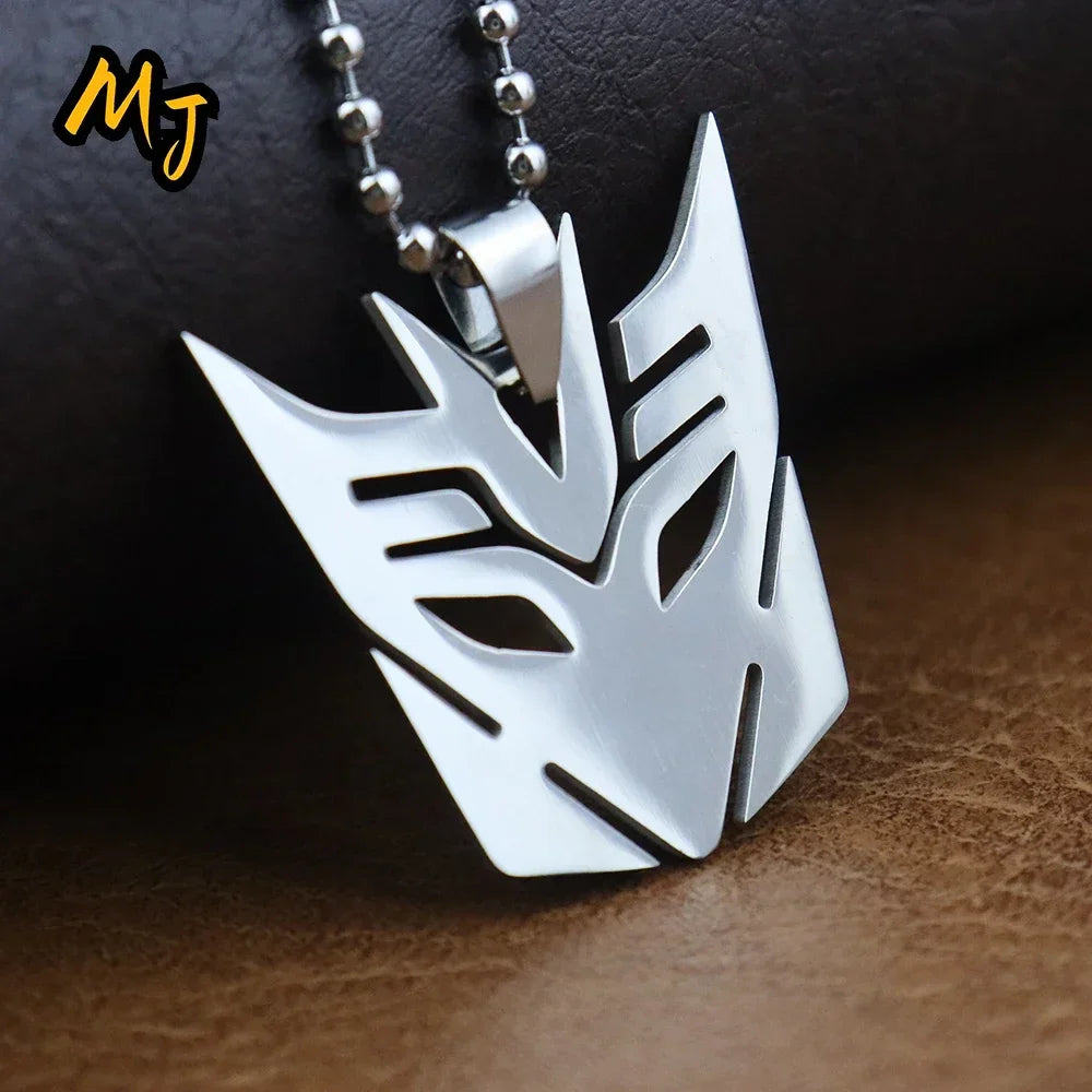 Optimus Prime Decepticon Logo Pendant Necklace - Mens Punk Fashion Jewelry - Buzzastore