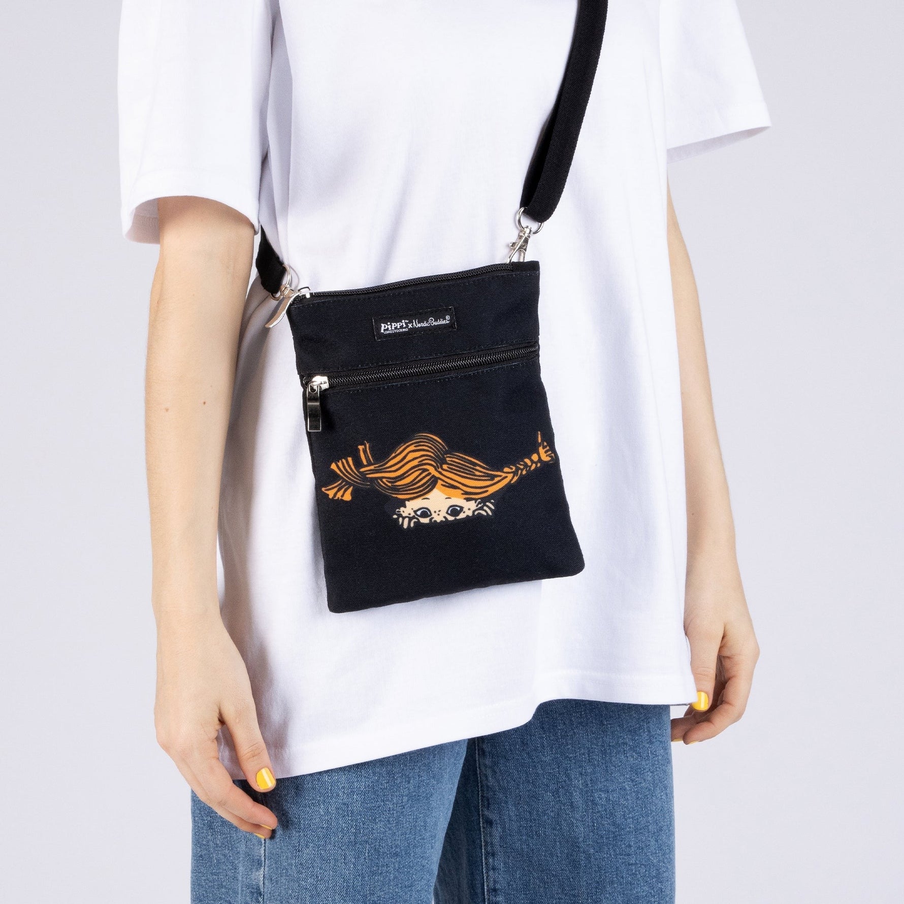 Striped Denim Tote Bag