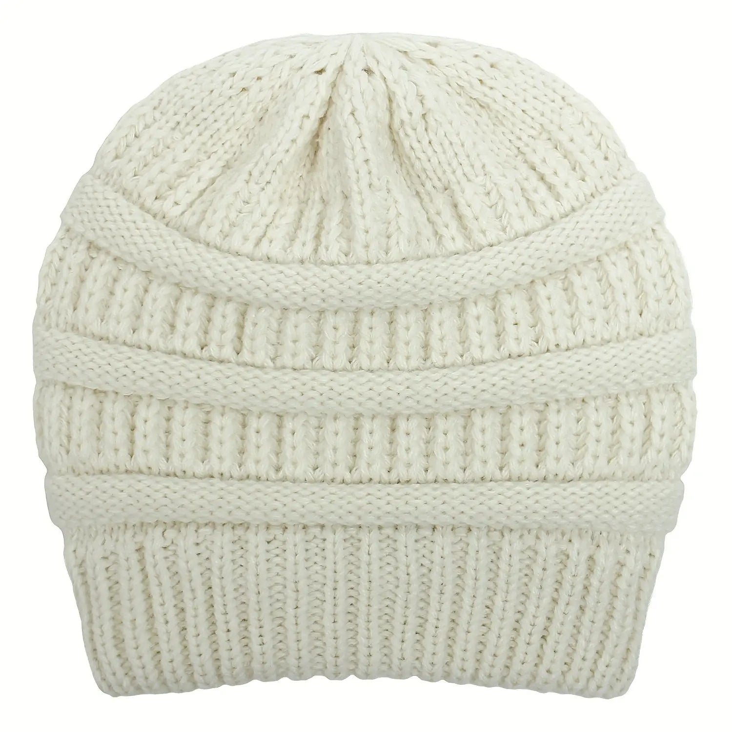 1pc Unisex Saitn Lined Knit Beanie Hat Acrylic Winter Slouchy Hats With Cuffed For Ski