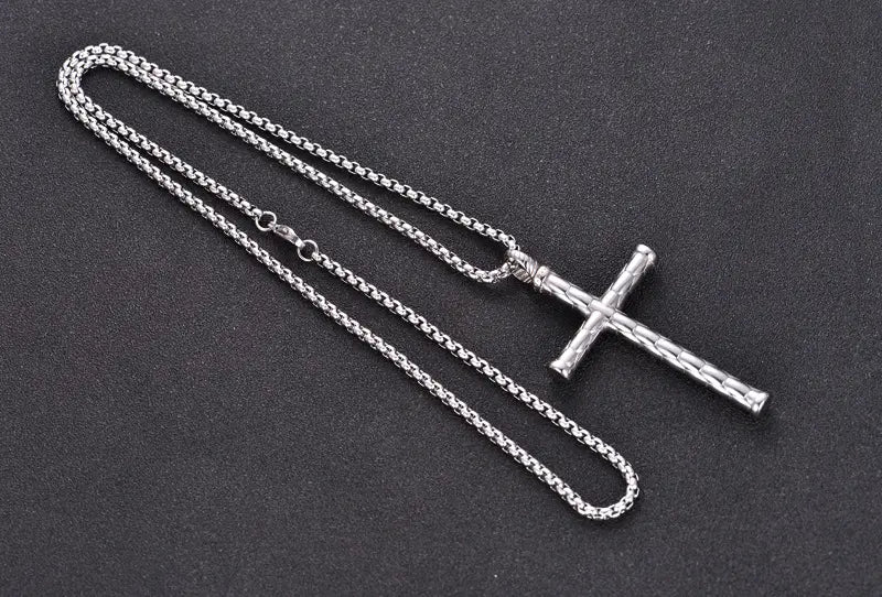 Gold Cross Pendant Stainless Steel Necklace Accessories