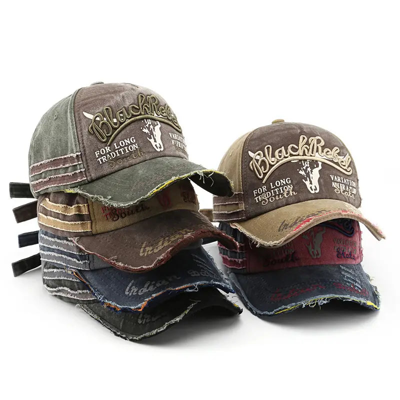 1pc Stylish Vintage Washed Distressed Denim Baseball Cap - Adjustable Trucker Hats for Men and Women - Classic Fashion