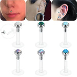 Labret piercing jewelry.