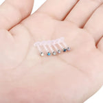 Colorful labret retainers.