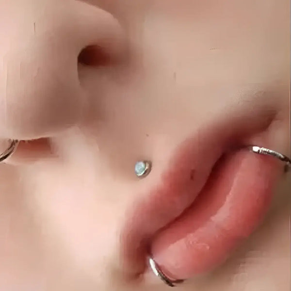 Pierced face.