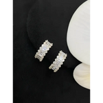 Diamond hoop earrings.