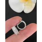 Diamond hoop earrings.