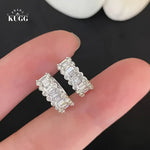 Diamond baguette hoop earrings.