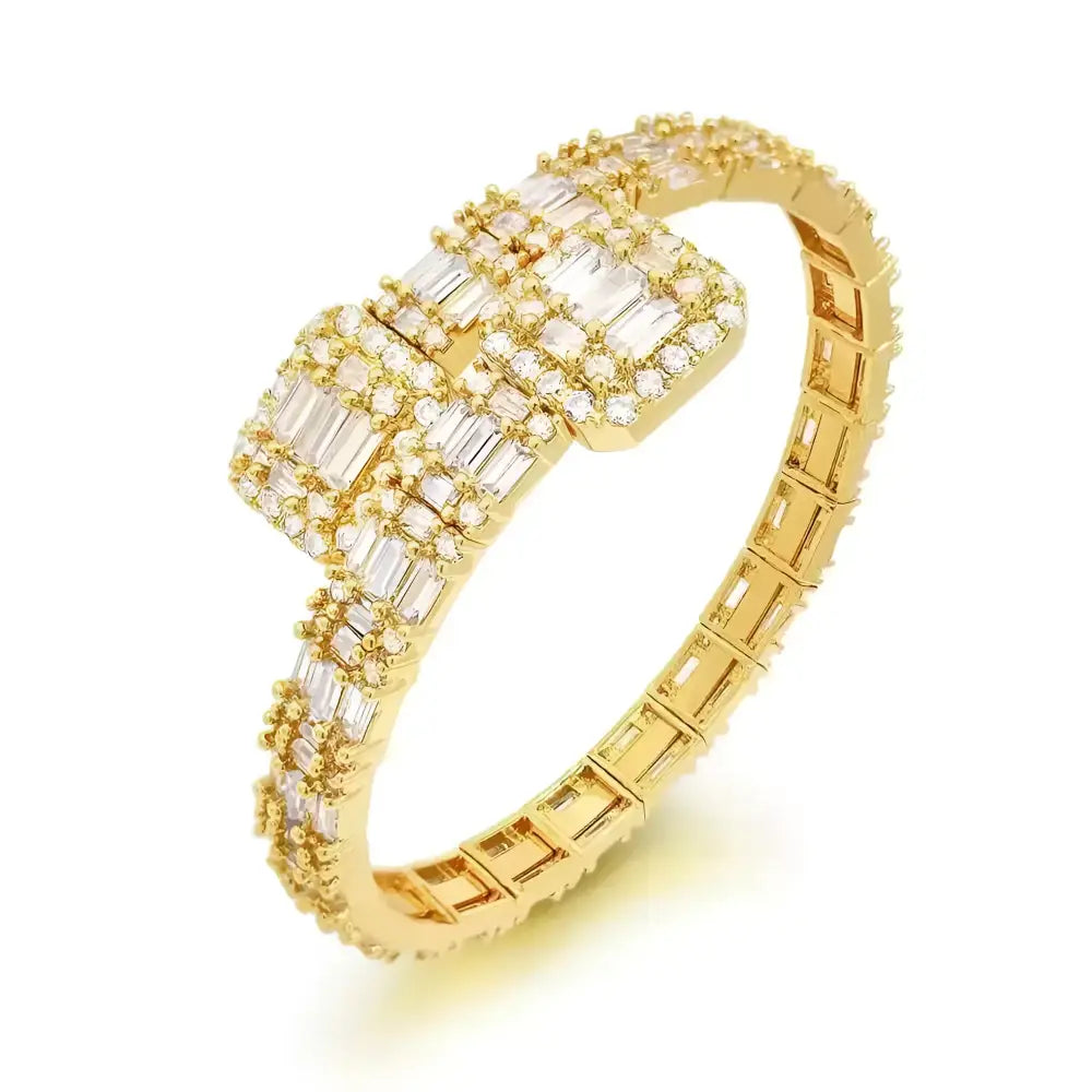 Gold and diamond bracelet.