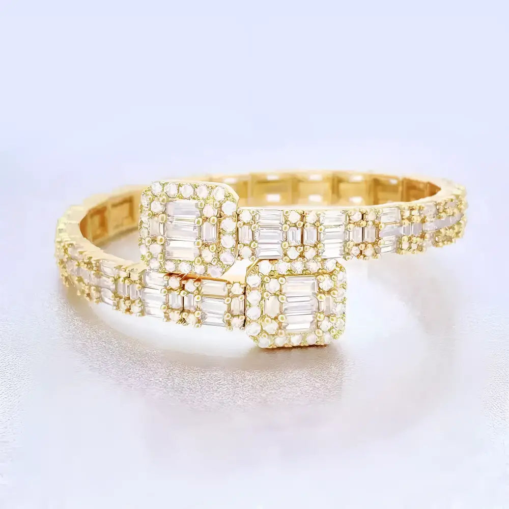 Gold and diamond bracelet.