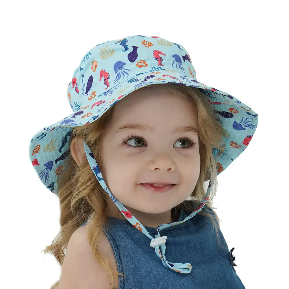 Summer Baby Sun Hats for Girls And Boys Beach Bucket Hats for Ages 0-8.