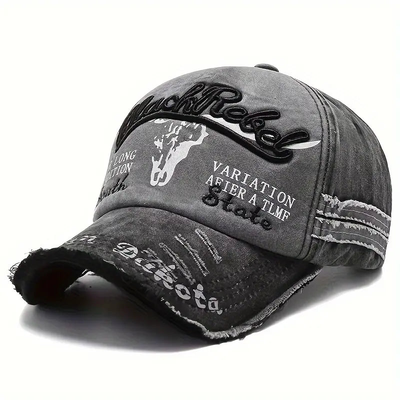 1pc Stylish Vintage Washed Distressed Denim Baseball Cap - Adjustable Trucker Hats for Men and Women - Classic Fashion