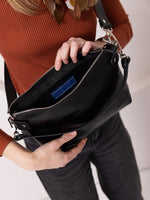 TOMMY leather bag with two handles - Black