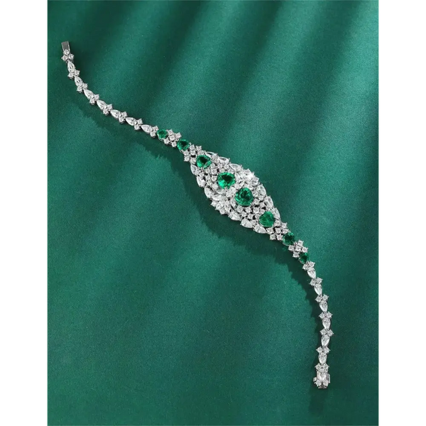 Emerald and diamond bracelet.