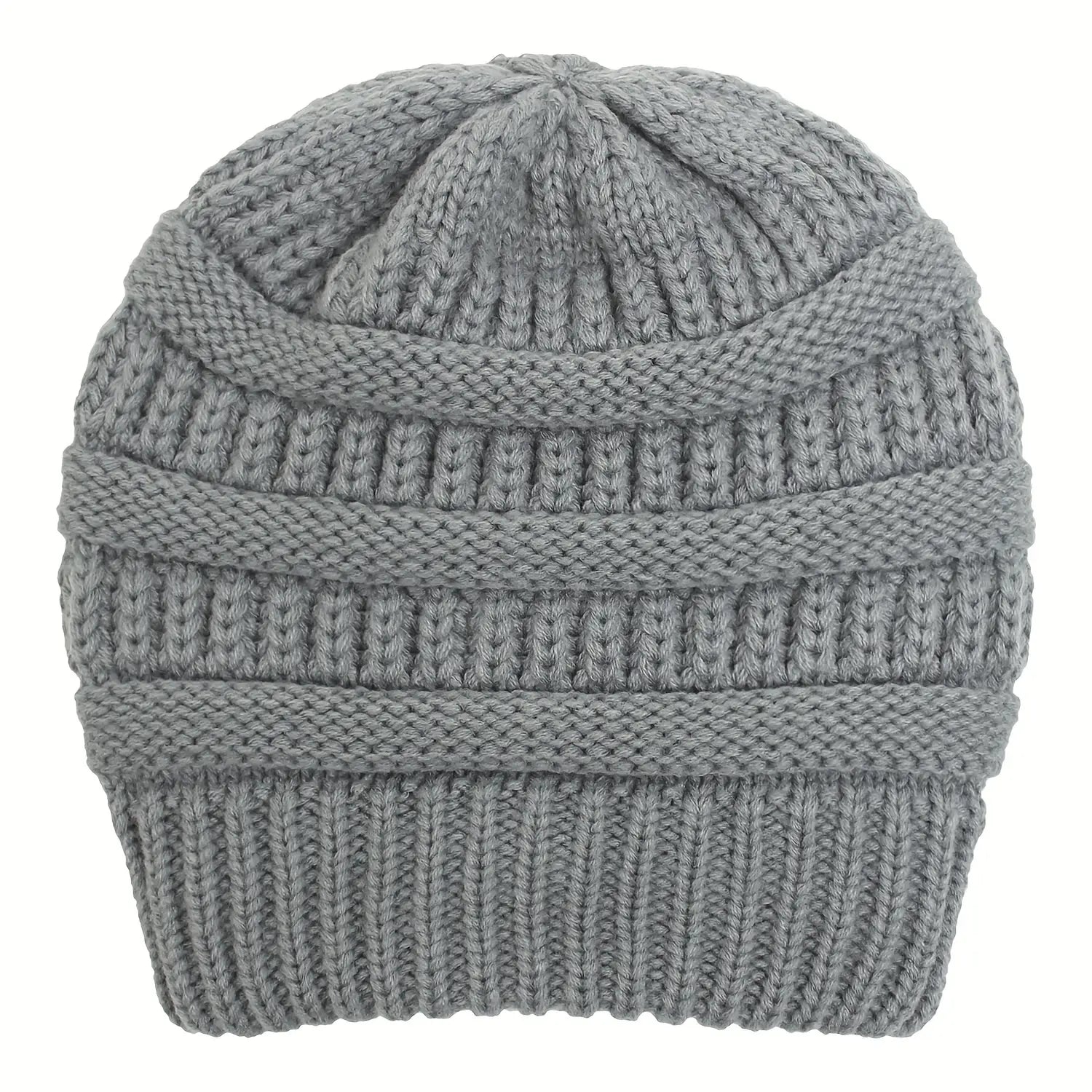 1pc Unisex Saitn Lined Knit Beanie Hat Acrylic Winter Slouchy Hats With Cuffed For Ski