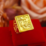 Ornate gold ring.