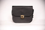 Natural Leather Saddle Bag Large – Black