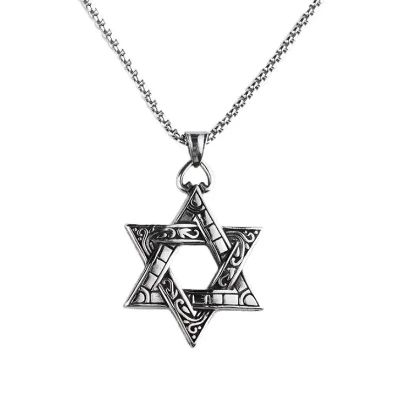 Silver Star of David Pendant Necklace Accessories
