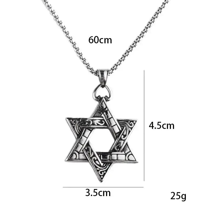 Silver Star of David Pendant Necklace Accessories