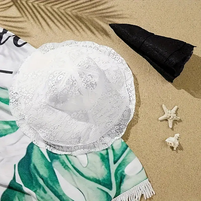 Wode Bim Lace Bucket Hat Elegant Breathable Basin Hat Solid Color Classic Sun Hat Travel Beach Hats For Women