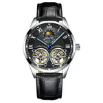 Black leather band automatic watch for men’s accessories, enhancing your collection of watches