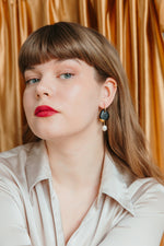 Arp Pearl And Porcelain Earrings - Dark Green