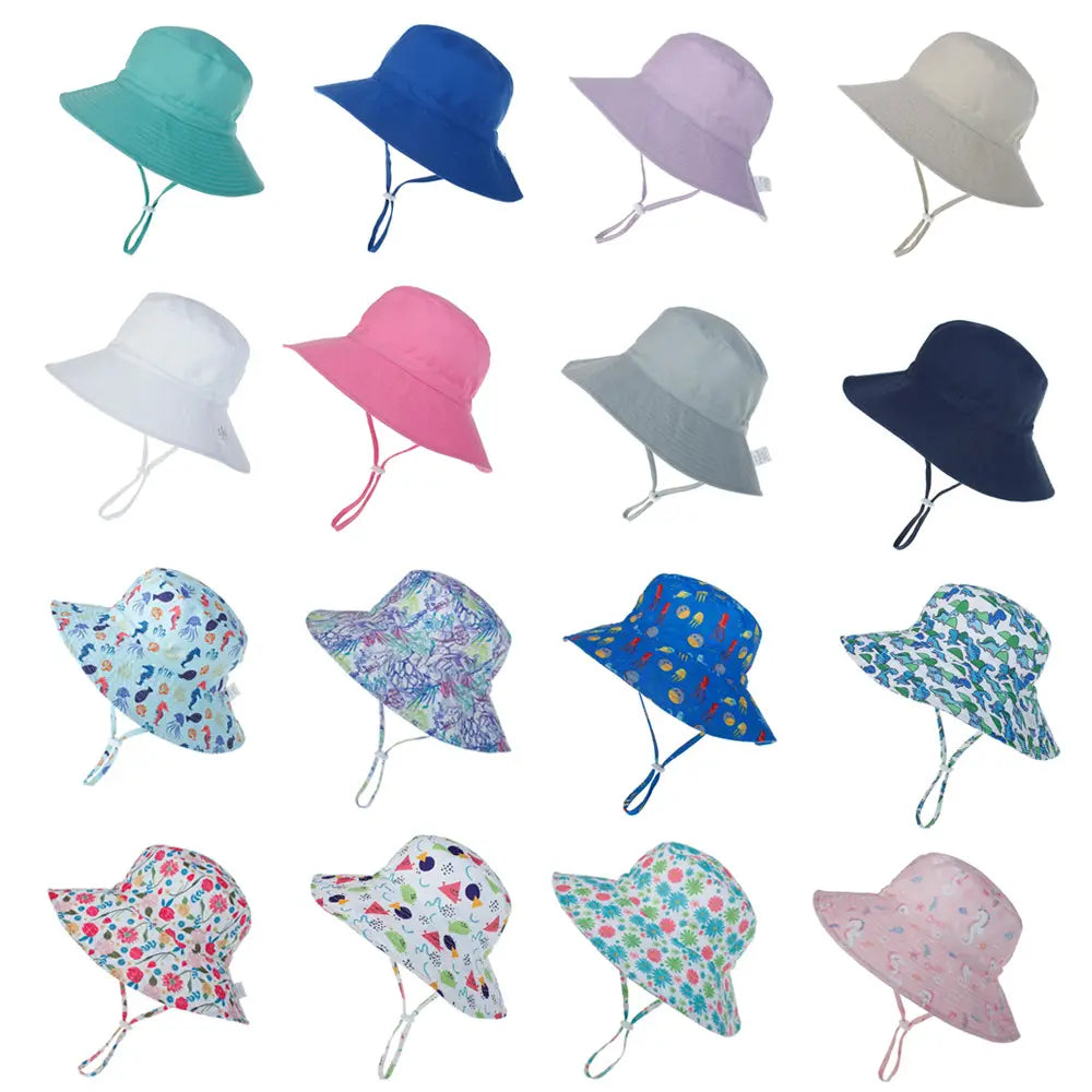 Summer Baby Sun Hats for Girls And Boys Beach Bucket Hats for Ages 0-8.