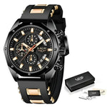 Blue Gold Chronograph Watch - Stylish Jewelry Accessory for Men - Buzzastore