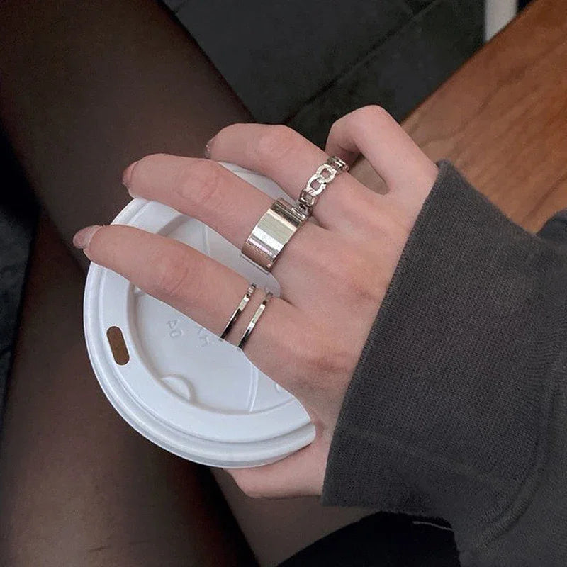 Stainless Steel Hip Hop Ring for Men Women - Adjustable Punk Minimalist Fashion Jewelry - Buzzastore
