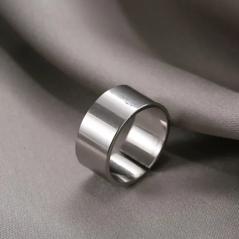Stainless Steel Hip Hop Ring for Men Women - Adjustable Punk Minimalist Fashion Jewelry - Buzzastore