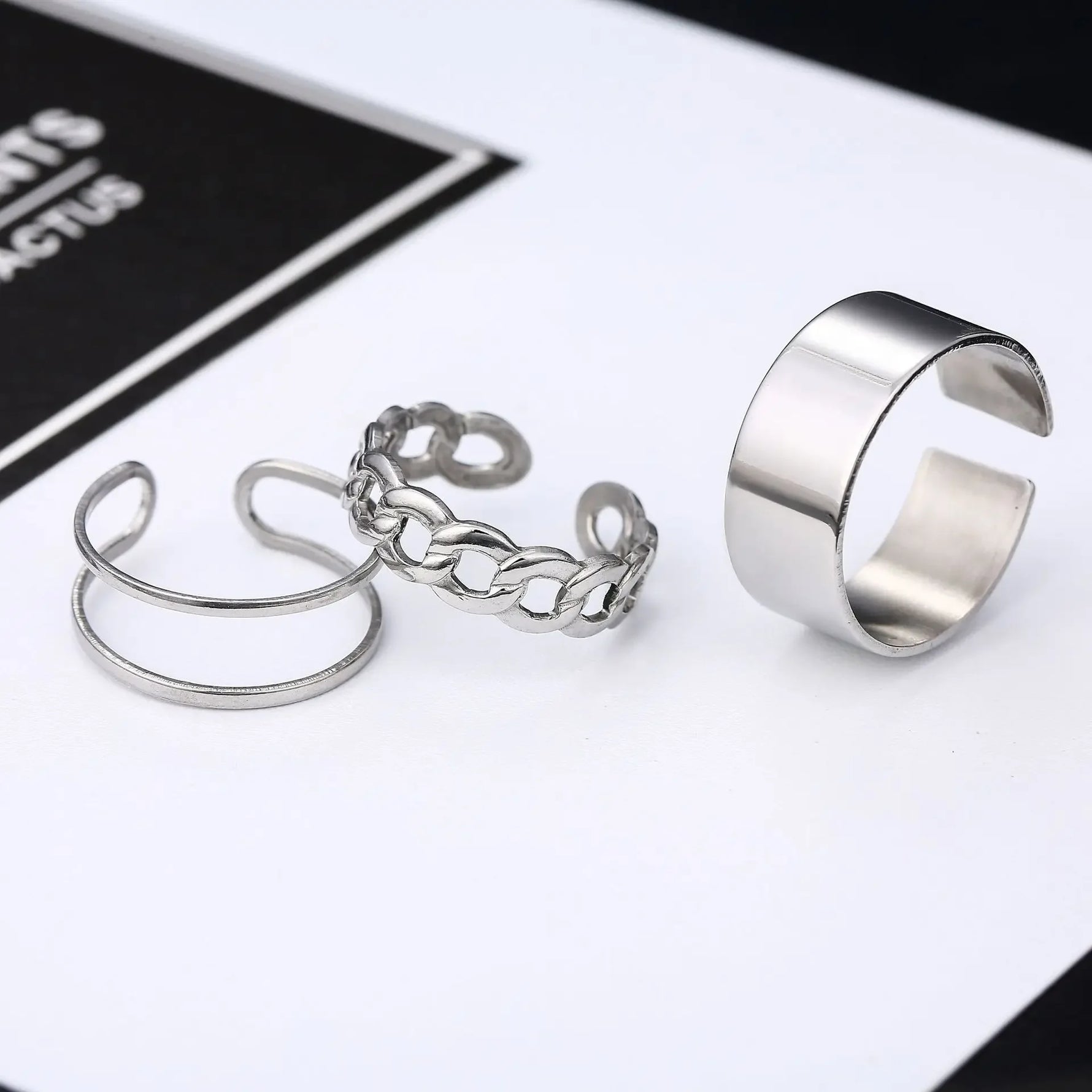 Stainless Steel Hip Hop Ring for Men Women - Adjustable Punk Minimalist Fashion Jewelry - Buzzastore