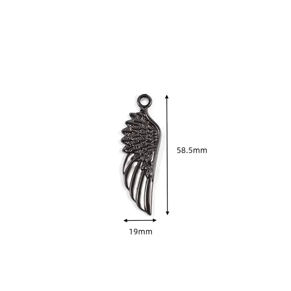 Mens Feather Pendant Necklace in Stainless Steel with Twisted Chain - Buzzastore