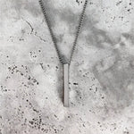 Stainless Steel Rectangle Pendant Necklace for Men - Stylish Fashion Accessory - Buzzastore