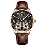 AILANG Mens Automatic Watch with Leather Band - Stylish Accessories for Any Occasion - Buzzastore