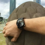 Oulm Mens Quartz Watch with Leather Band Stylish Fashion Accessory - Buzzastore